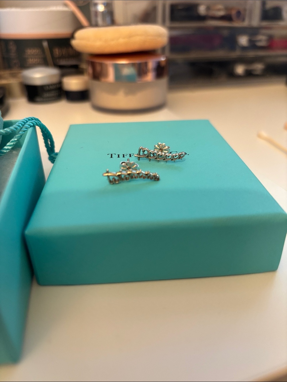 Tiffany & Co earrings Paloma Picasso Loving heart silver climber earrings